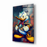 Wut von Donald Duck Glasbild