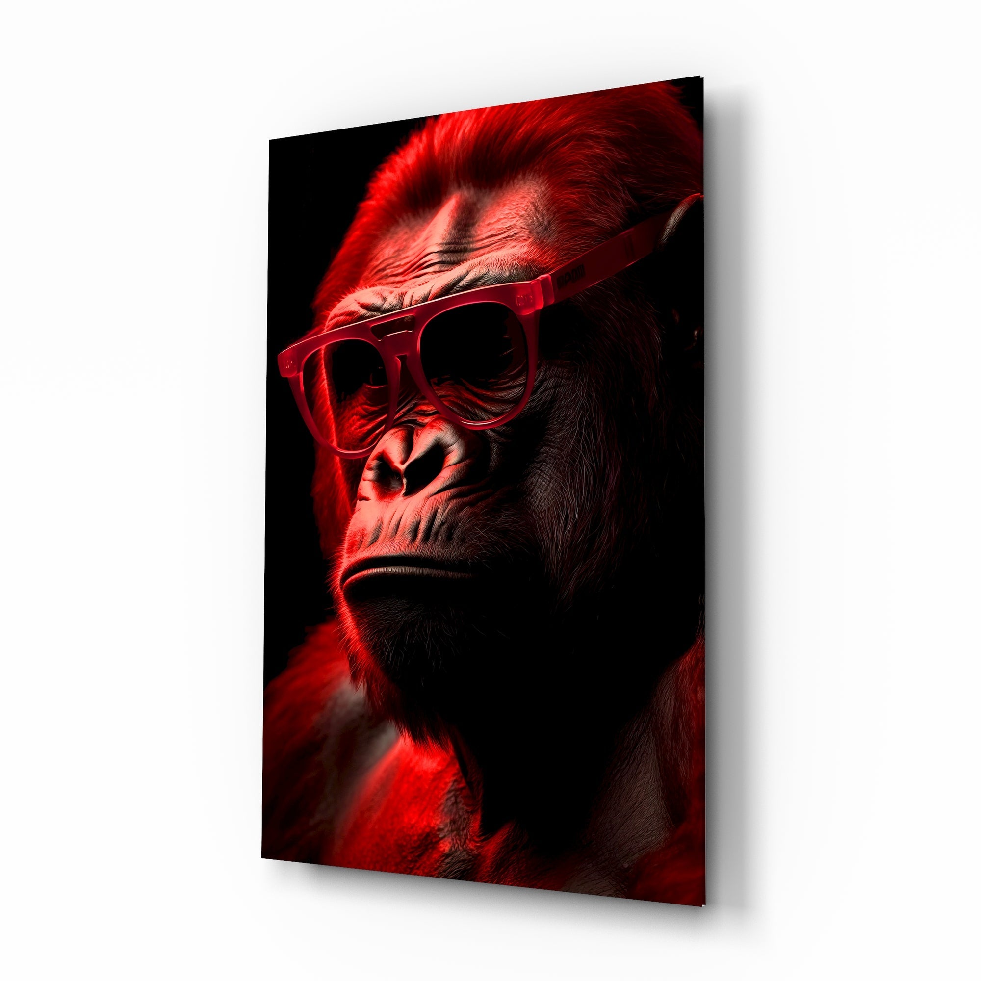 Ape the Thinker Glass Wall Art || Designer's Collection