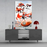 Arte della parete di vetro Giocatori NFL || Collezione di design