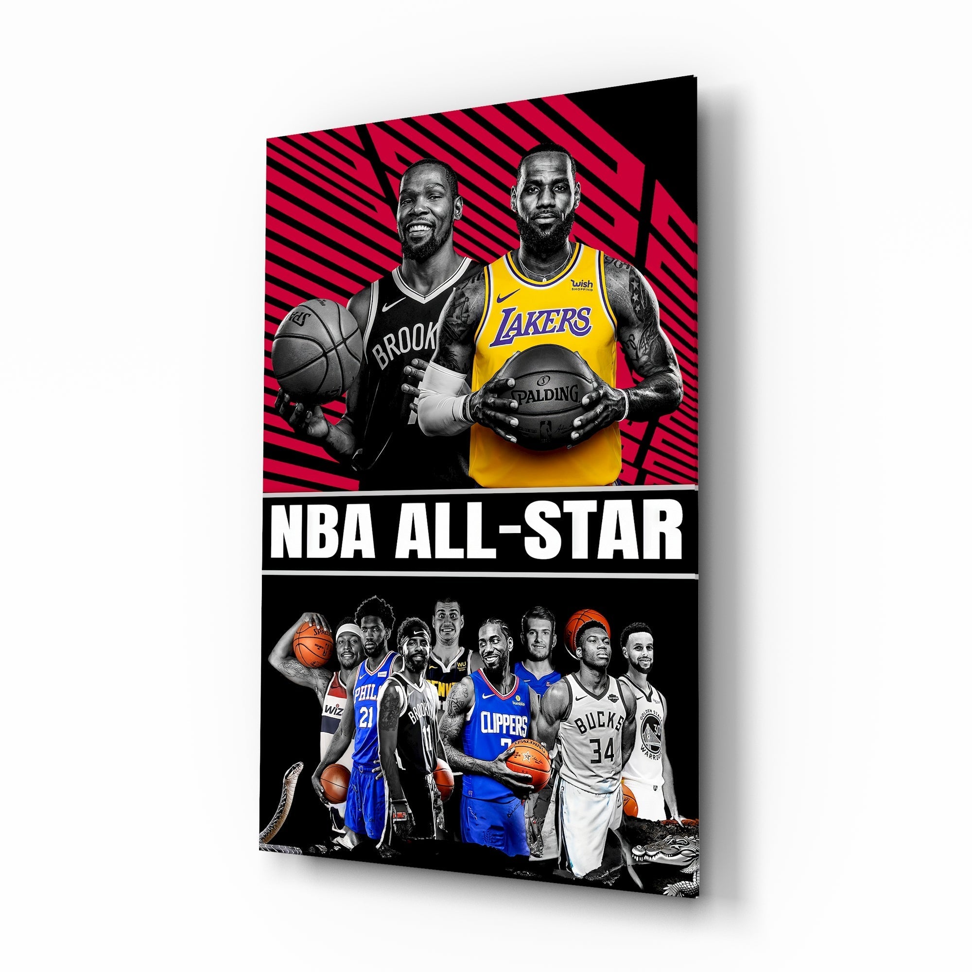 NBA All Star Glass Wall Art || Designer Collection