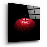 roter Apfel Glasbild