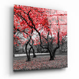 Red Tree Glass Wall Art