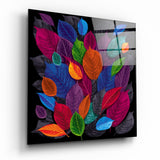 Colorful Leaves Glass Wall Art