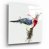 Arte della parete di vetro uccello rosso