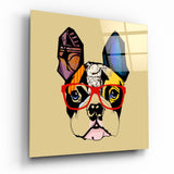 Arte de pared de vidrio de Perro bulldog