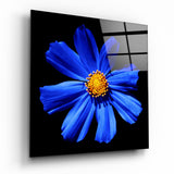 Arte de pared de vidrio de Flor azul