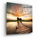 Dock and Landscape Glass Wall Art