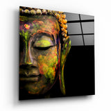 Arte de pared de vidrio de Buda