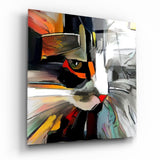 Arte de pared de vidrio de Gato abstracto