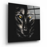Augen des Wolfs Glasbild