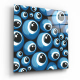 Blue Evil Eye Beads Glass Wall Art
