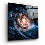 Space- Blue Infinity Glass Wall Art