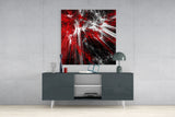 Red Explosion Glass Wall Art