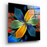 Arte de pared de vidrio de Flor colorida de hoja