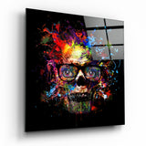 Arte della parete di vetro Skull colorato