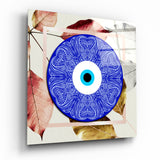 Blau moderne böse Augenperle Glasbild