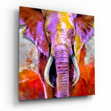 Arte de pared de vidrio de Elefante colorido