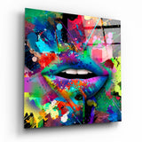Arte della parete di vetro Labbra colorate