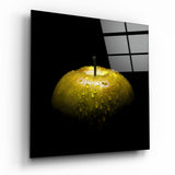 Gelber Apfel Glasbild