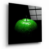 Grüner Apfel Glasbild