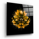 Yellow Lotus Glass Wall Art