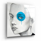 Arte della parete di vetro Look blu