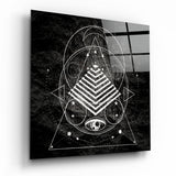 Lines of the Triangle Glass Wall Arts