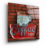 Arte de pared de vidrio de Café caliente
