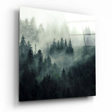 Forêt brumeuse Impression sur verre