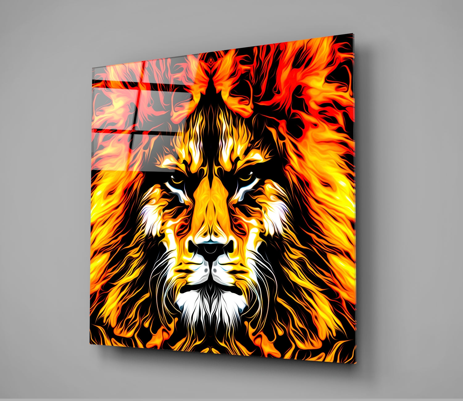 Lion Glass Wall Art