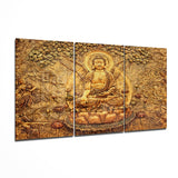 Arte de pared de vidrio de Buda mega