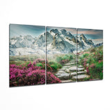 Path Road Mega Glass Wall Art - 140x72 cm