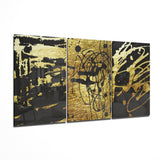 Scarabocchi astratti Mega quadro in vetro - 140x72 cm