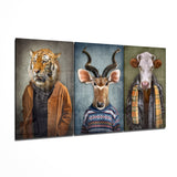 Animal Heads Mega Glass Wall Art