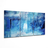 Blu astratto Mega quadro in vetro - 140x72 cm