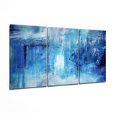 Arte de pared de vidrio de Mega azul abstracta