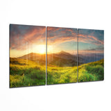 Sonnenuntergang auf dem Land Glasbild