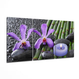 Arte della parete di vetro Orchidea viola