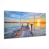 Sunset on the Beach Mega Glass Wall Art