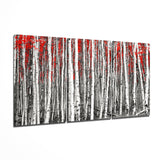Red Forest Glass Wall Art
