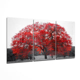 Roter Baum Glasbild
