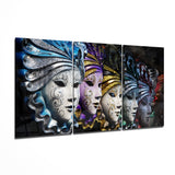 Venetian Masks Mega Glass Wall Art