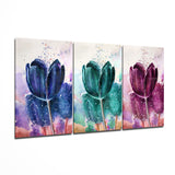 Arte de pared de vidrio de Tulipanes