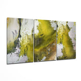 Abstract Green Mega Glass Wall Art - 140x72 cm
