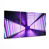 Purple Corridor Glass Wall Art