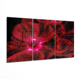 Red Flower Glass Wall Art