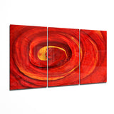 Arte della parete di vetro Loop rosso