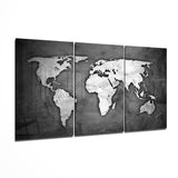 World Map Glass Wall Art