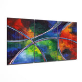Glasbild Kreisende Farben - 140x72 cm