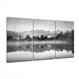 Glasbild Nebliger See - 140x72 cm